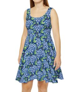 Blueberry Floral Skater Dress Sv23