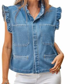 Cropped Jean Vests Top Sv39