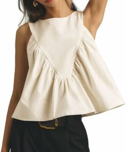 Pleated Flowy Loose Fit Top Sv41