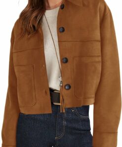 Women's Faux Suede Cropped Jacket SV50