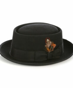 Black Wool Felt Pork Pie Hat