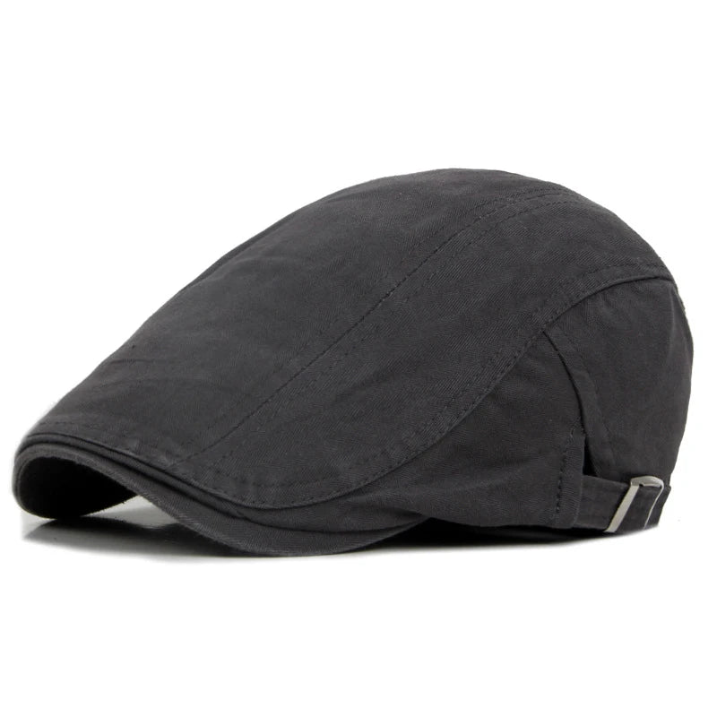Casual Washed Cotton Spring Summer Flat Cap - Image 7