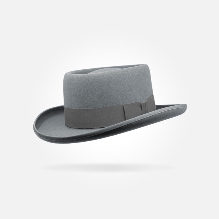 Classic Charm Pork Pie Fur Felt Hat in Grey - Image 7