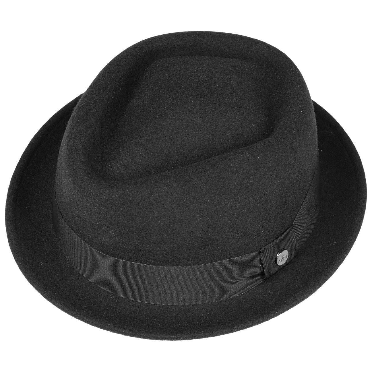 Classic Pork Pie Wool Felt Fedora Hat - Image 2