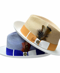 Dapper Gent's Fedora Two-Tone Straw Fedora