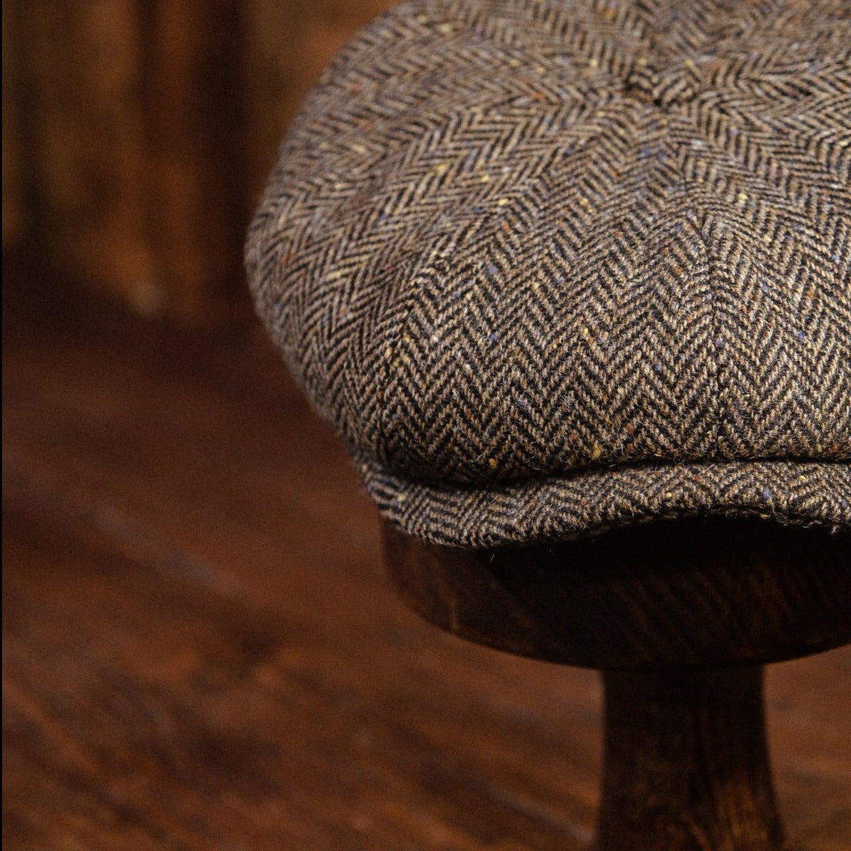 Eight Piece Pure Wool Newsboy Hat - Light Brown - Image 2