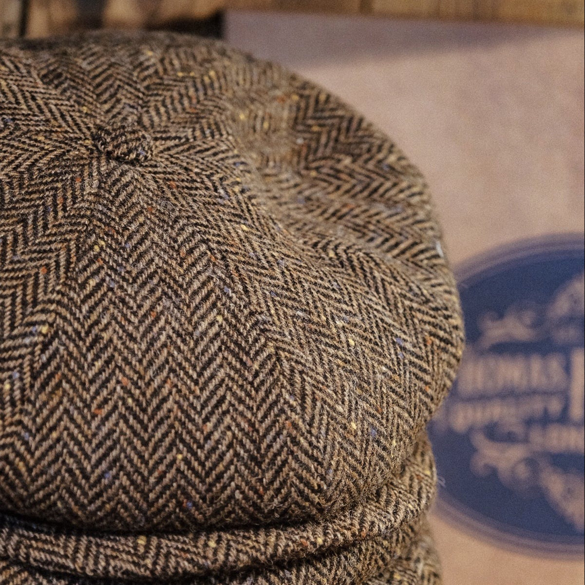 Eight Piece Pure Wool Newsboy Hat - Light Brown - Image 5