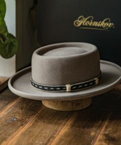 Grey Wool Felt Pork Pie Hat