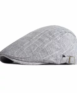 Summer Breathable Plaid Flat Cap