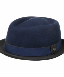 Vanello Twotone Pork Pie Fedora Hat