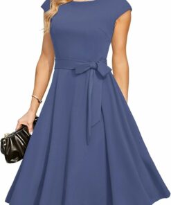 Dark Blue Midi Evening Dress SV18