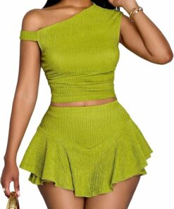 Layered Ruffle A Line Mini Skirt Sets SV49